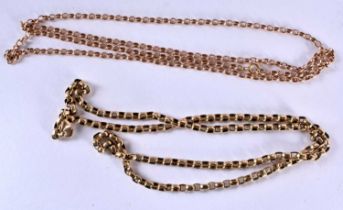 Two 9 Carat Gold Chains. Longest 65cm, total weight 23g (2)