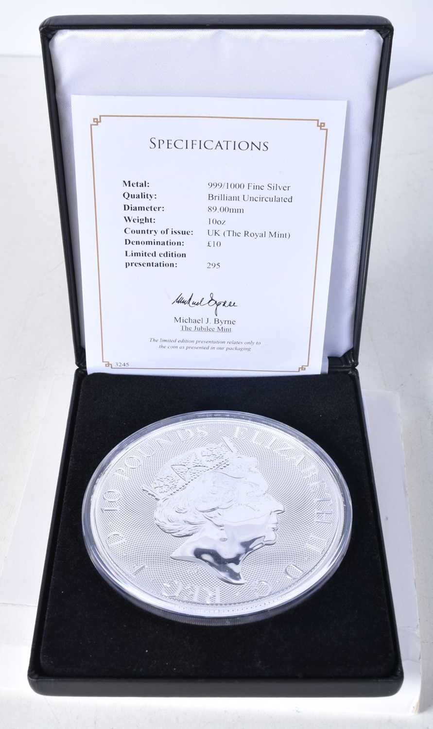 2021 Elizabeth II The Royal Arms 10oz 999 Fine Silver 10 Pounds Coin