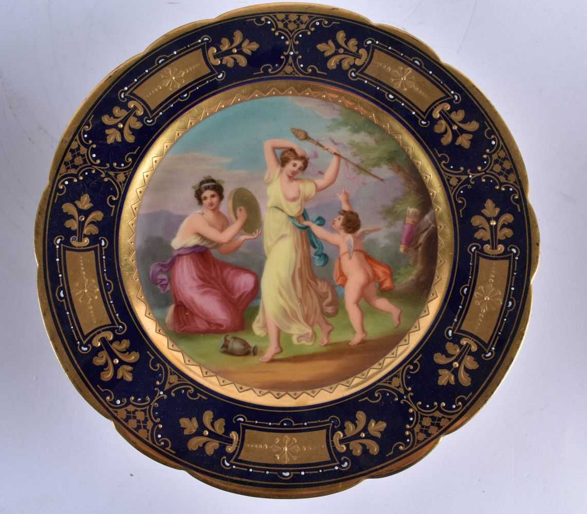 A GOOD EARLY 20TH CENTURY VIENNA PORCELAIN DESSERT SERVICE C1900 painted with figures and landscapes - Bild 3 aus 9