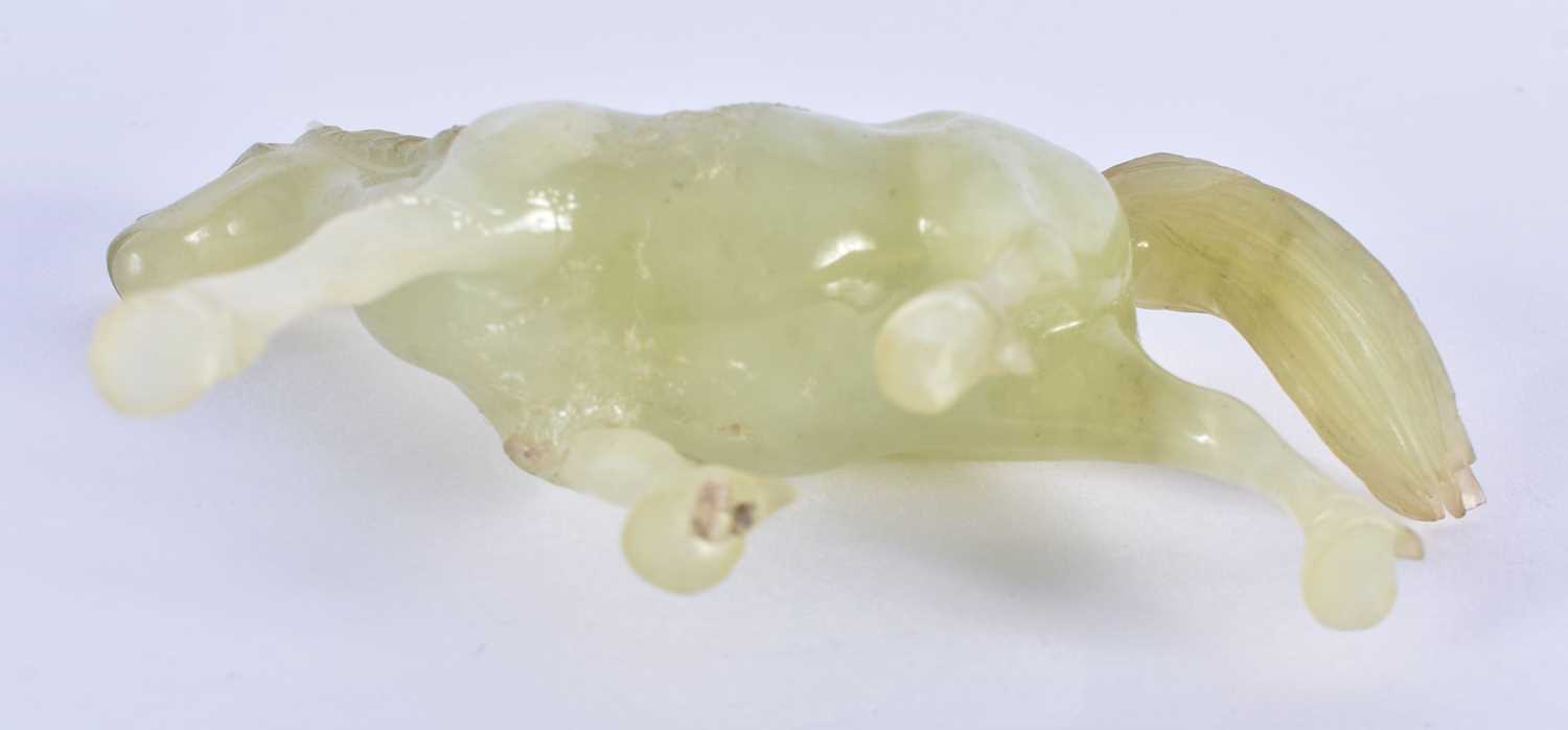 A SET OF SIX LATE 19TH CENTURY CHINESE CARVED JADE HORSES Late Qing, modelled in various forms and - Image 19 of 46