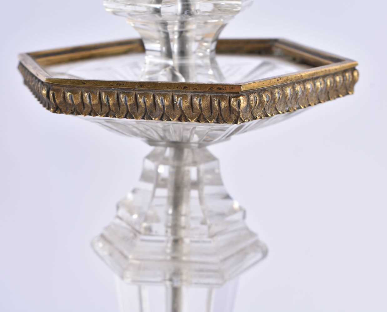 A FINE PAIR OF EARLY 19TH CENTURY CONTINENTAL BRONZE AND ROCK CRYSTAL CANDLESTICKS French of - Image 3 of 8