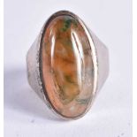 A collection of silver gemstone jewellery including Tigers Eye. 60.7 grams. Ring O. Largest 19 cm