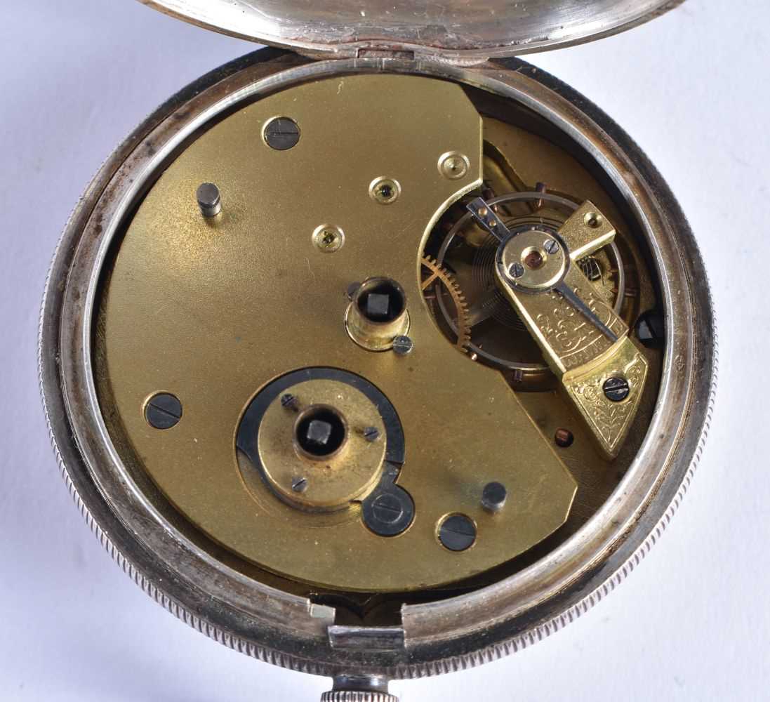 Sterling Silver Gents Vintage Open Face Pocket Watch Key-wind Working. London. 105 grams. 5.25 cm - Image 2 of 3