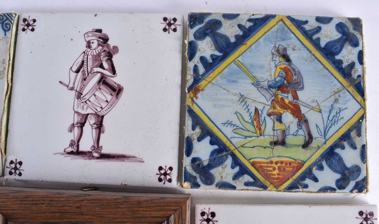 SIX DELFT POLCYRHOMED TILES. 12.5 cm square. (6) - Image 3 of 20