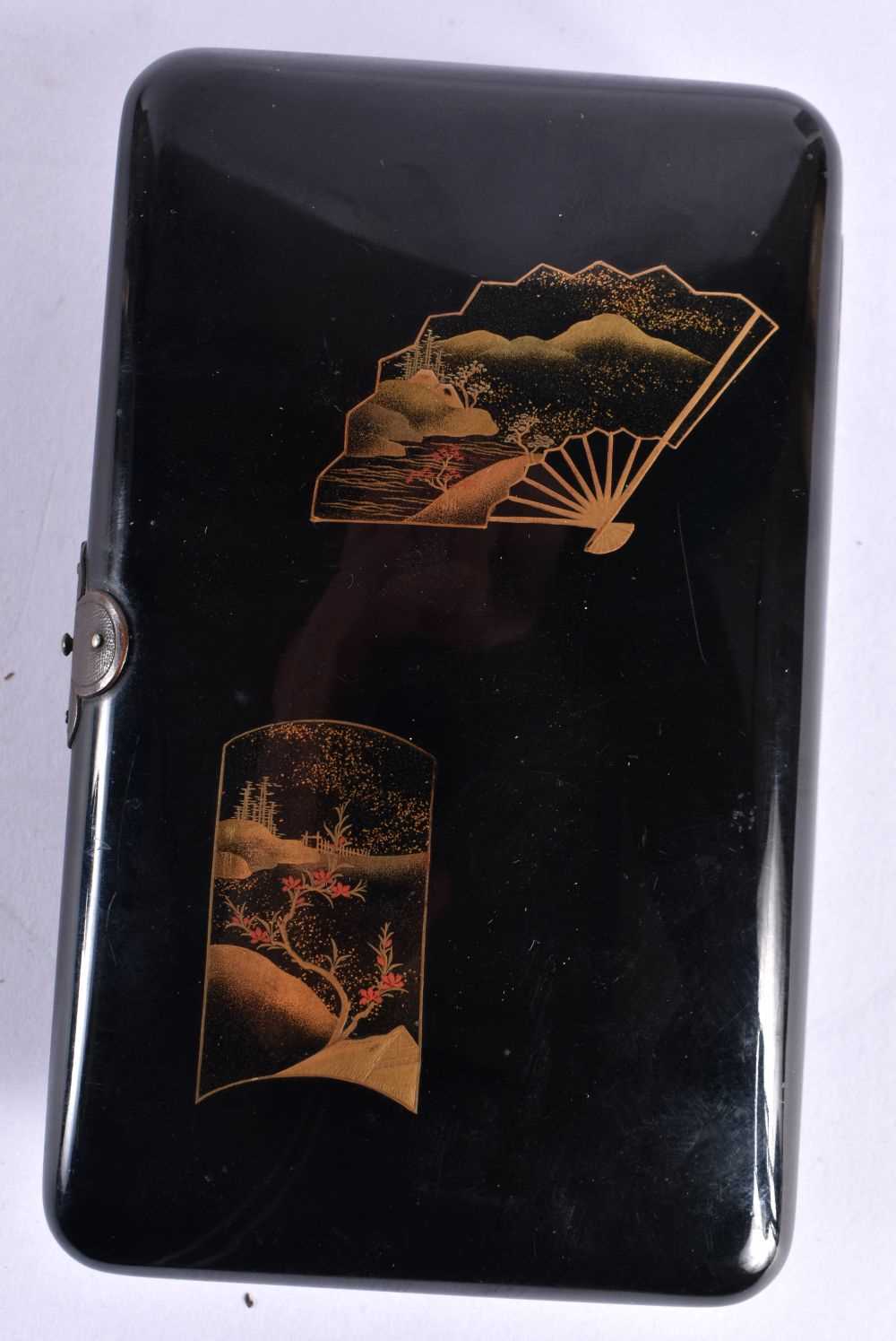 AN EARLY 20TH JAPANESE MEIJI PERIOD NAMIKI LACQUER CASE Attributed to Dunhill, painted with panels - Image 5 of 5