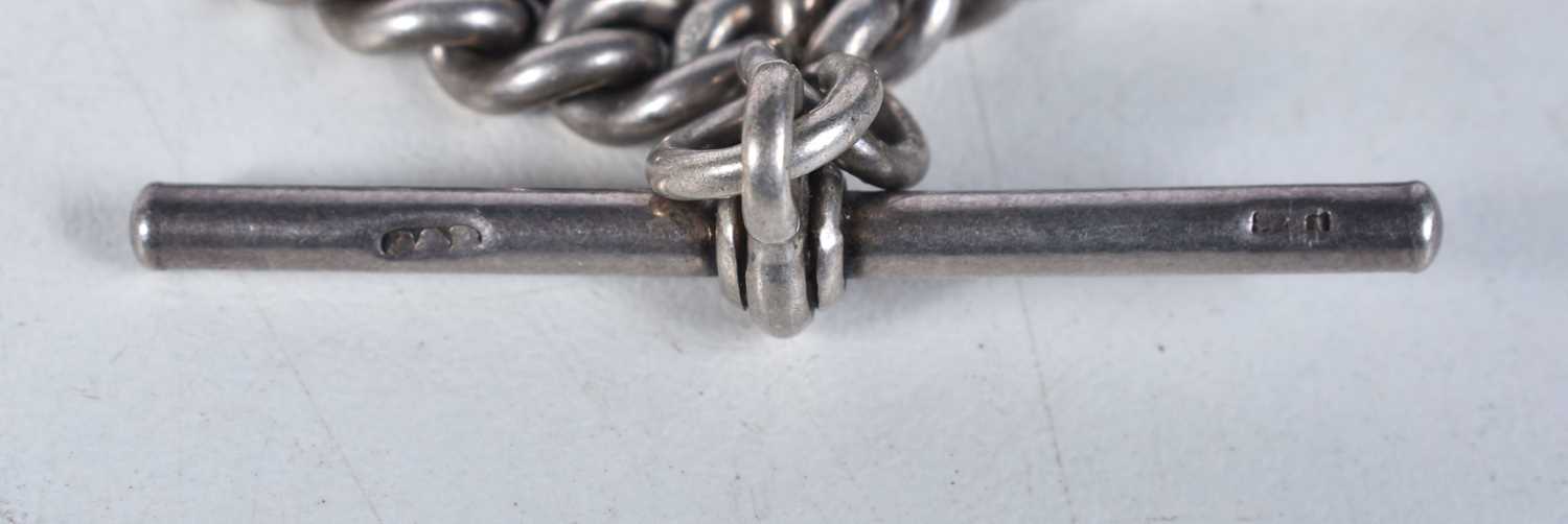 A Silver Watch Chain. Stamped Sterling. 49cm long, weight 65g - Bild 2 aus 3