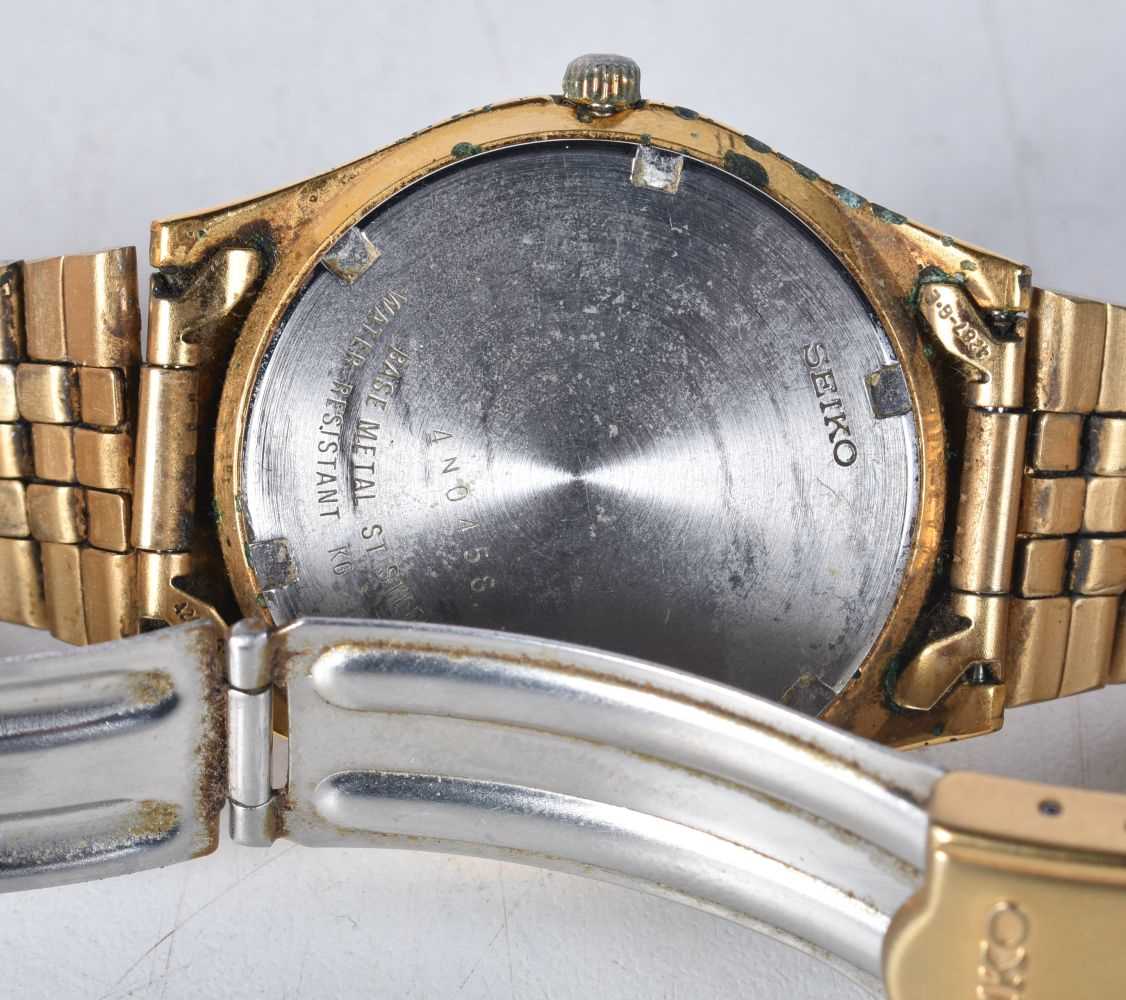 A Seiko Quartz Watch. Dial 3.8cm incl crown, working - Image 3 of 3