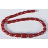 Cherry Bakelite graduated necklace with screw clasp. 41cm long, largest bead 9mm, weight 30g