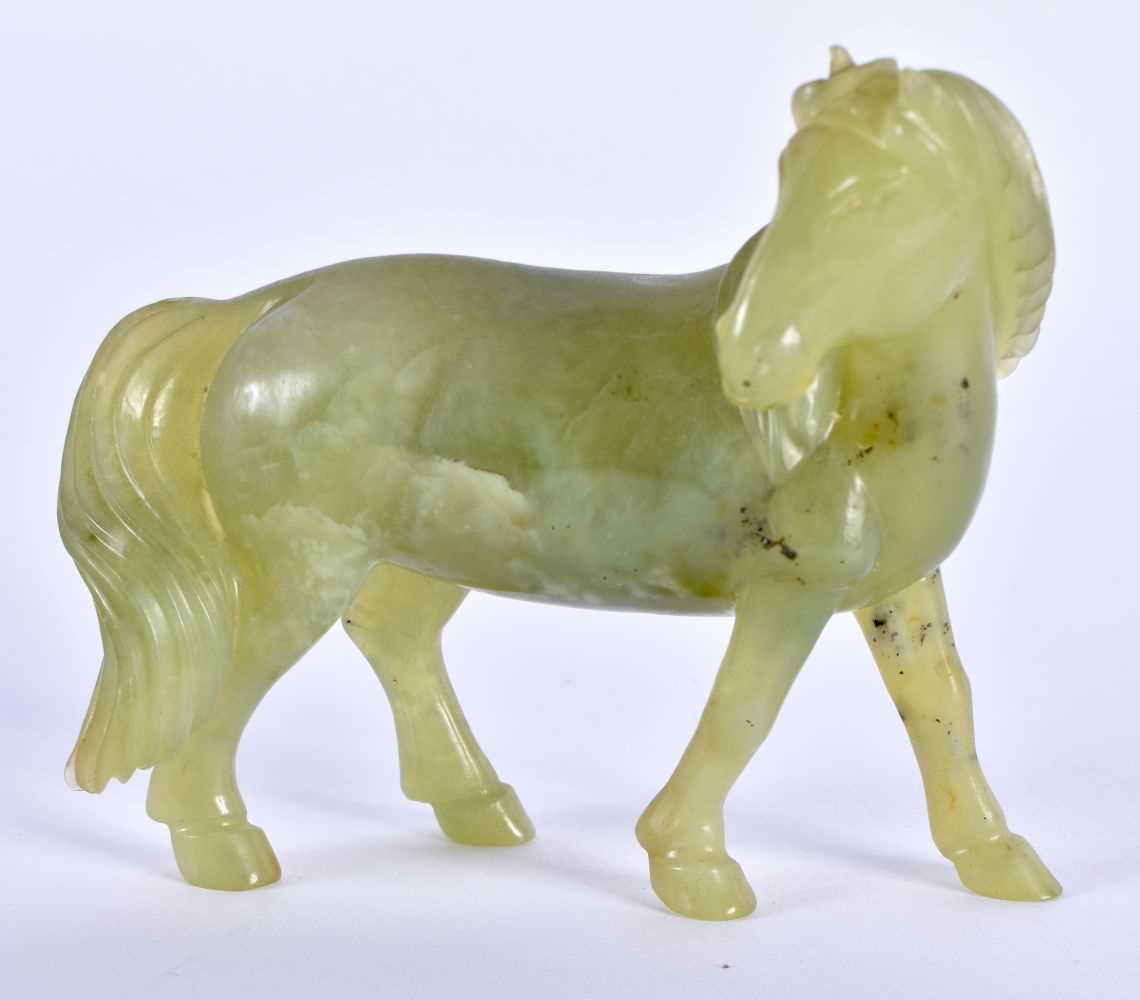 A SET OF SIX LATE 19TH CENTURY CHINESE CARVED JADE HORSES Late Qing, modelled in various forms and - Image 5 of 46