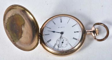 An Elgin Hunter Pocket Watch. 5cm diameter, working