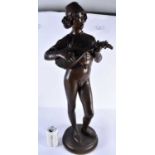 Paul Dubuois (19th Century) French Bronze, Barbedienne, Standing musician. 68 cm high.