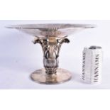 A LOVELY LARGE ENGLISH SILVER ART NOUVEAU STYLE PEDESTAL BOWL by Robert Edgar Stone, formed with a