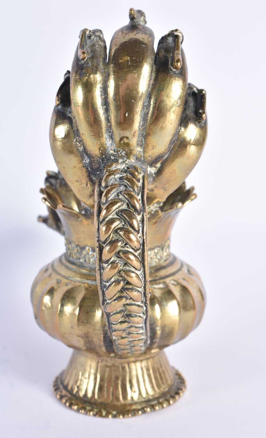 AN ANTIQUE INDIAN BRONZE HINDO DEITY VESSEL. 15 cm high. - Image 5 of 6