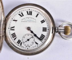 WEST END WATCH CO Silver Gents Half Hunter Pocket Watch.  Stamped 925.  Movement - Hand-wind.