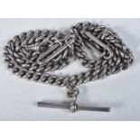 A Silver Watch Chain. Stamped Sterling. 49cm long, weight 65g
