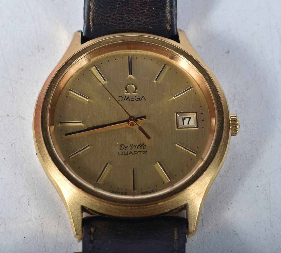 An Omega Deville Quartz Watch. 3.6cm incl crown, working