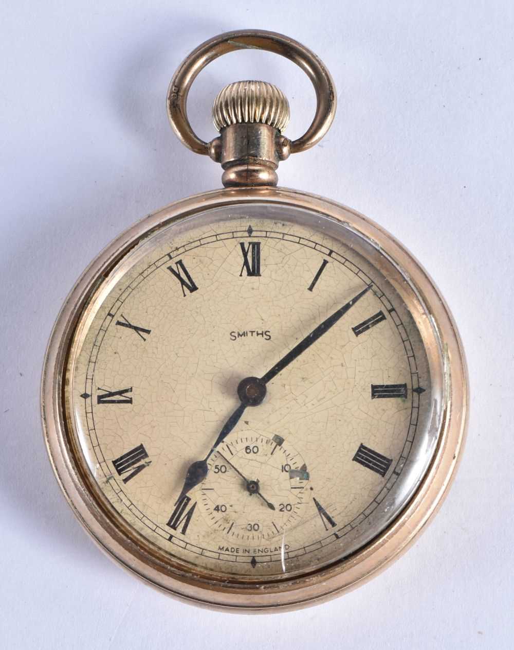 SMITHS Rolled Gold Gents Vintage Open Face Pocket Watch.   Movement - Hand-wind.  WORKING - Tested