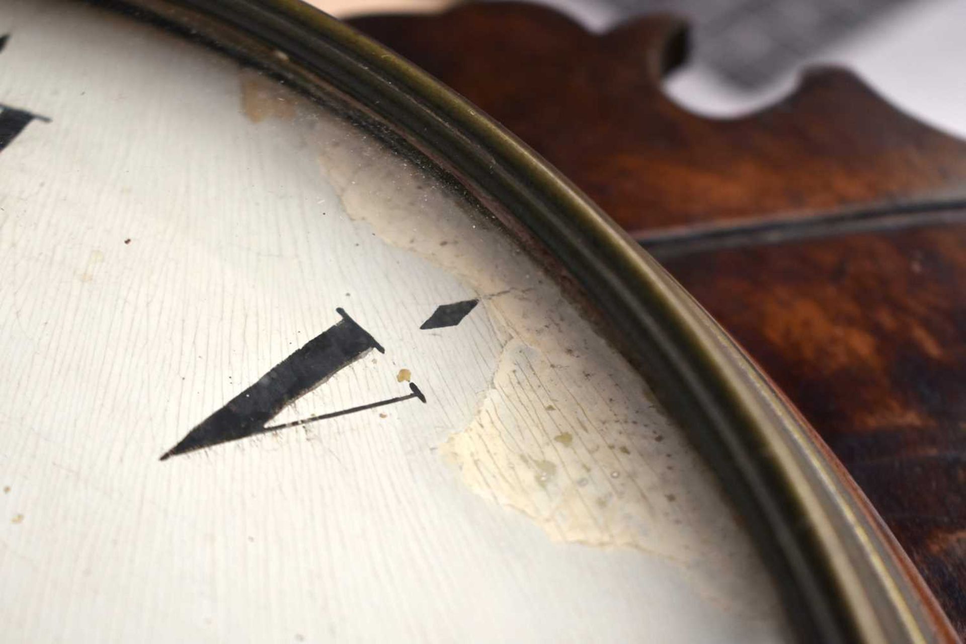 A RARE WOOD DIAL THOMAS WALDER OF ARUNDEL HANGING WALL CLOCK with black painted Roman numerals and - Image 9 of 19