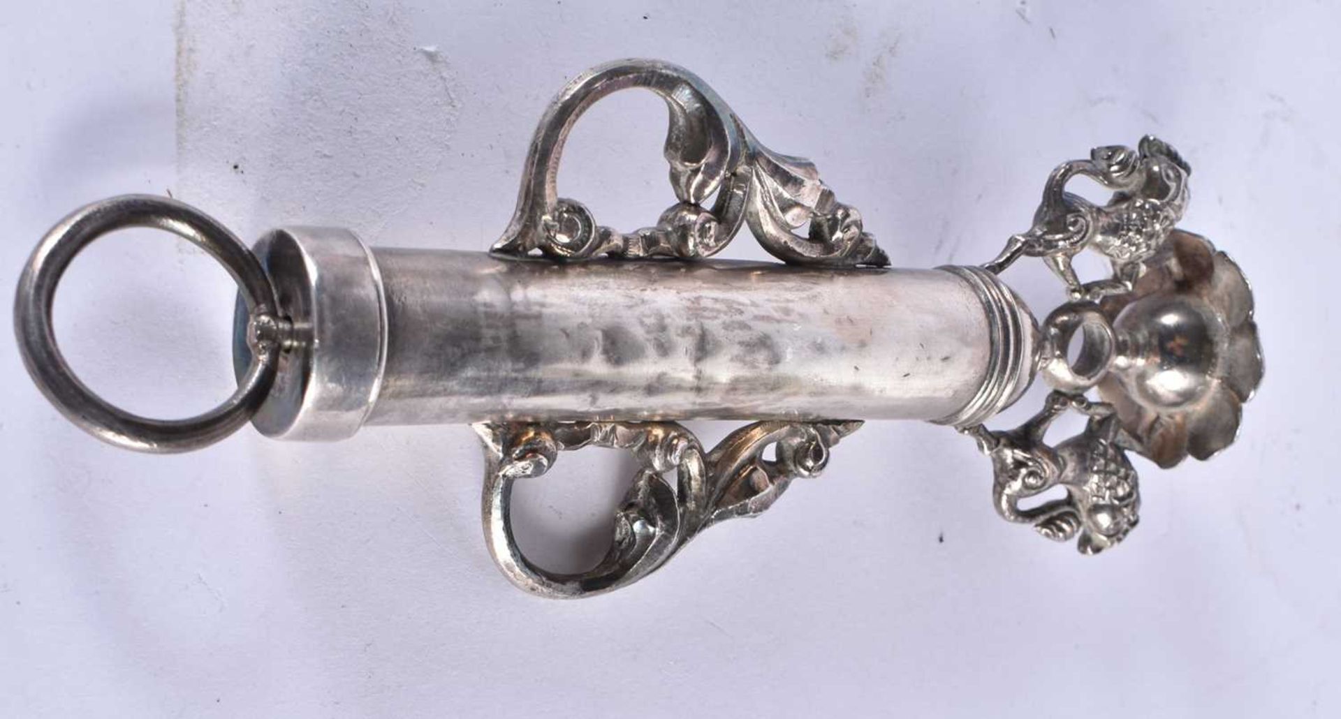 AN ANTIQUE INDIAN SILVER INSTRUMENT. 176 grams. 22 cm long. - Image 3 of 4