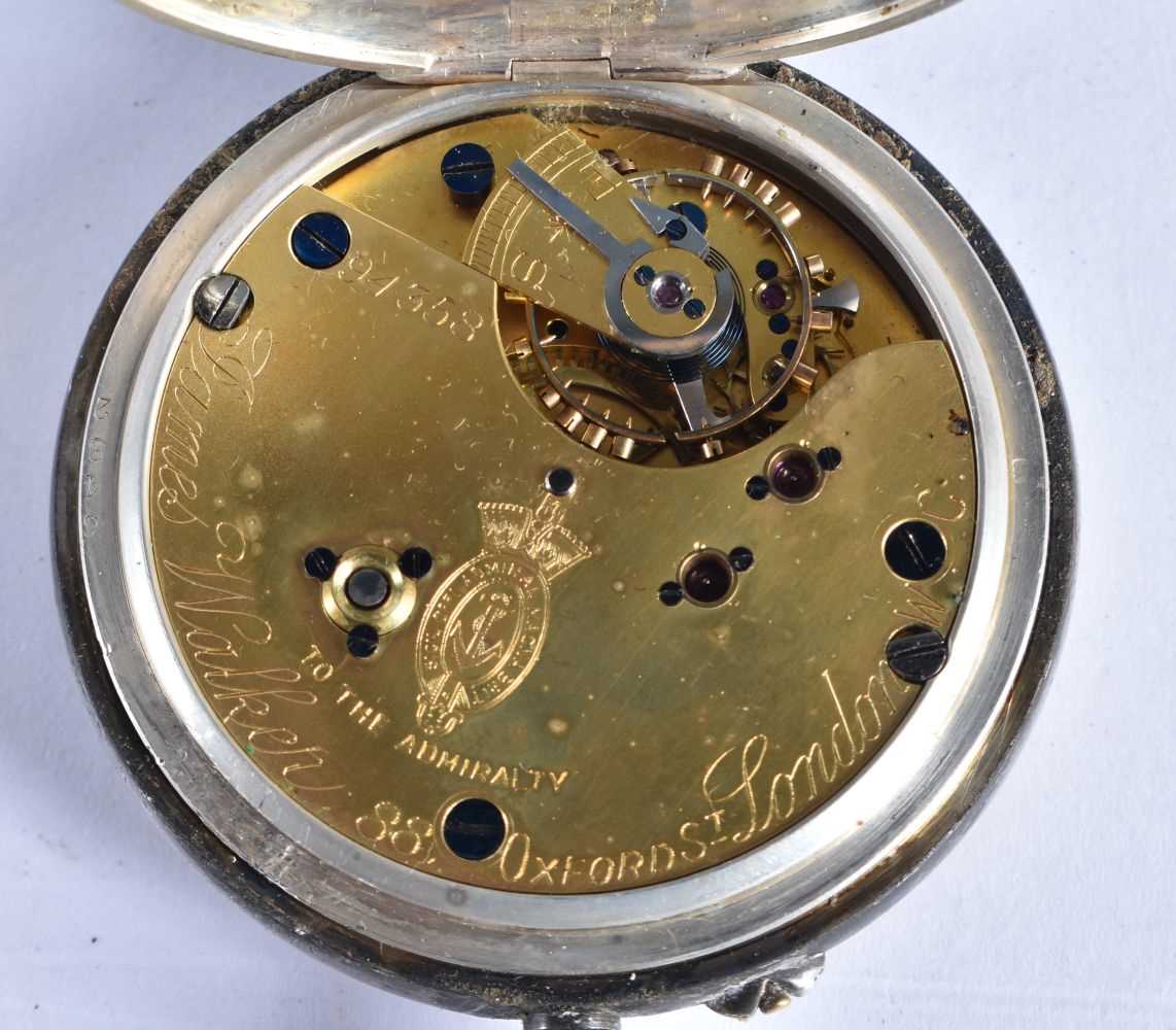 JAMES WALKER Sterling Silver Gents Full Hunter Pocket Watch.  Hallmarked Birmingham 1935. - Image 2 of 3