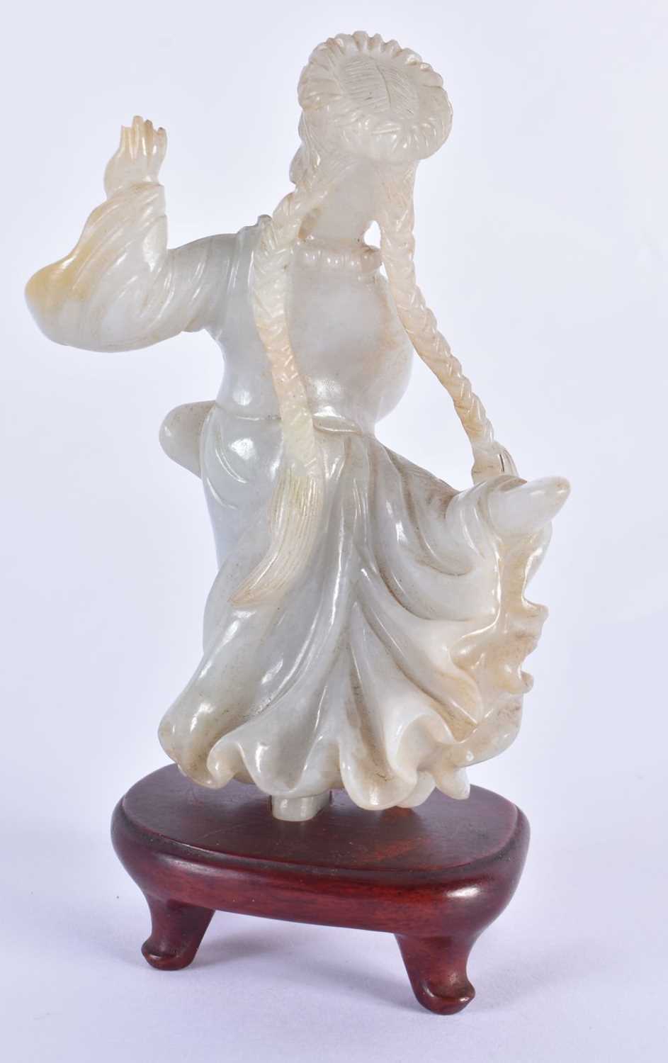 AN UNUSUAL PAIR OF EARLY 20TH CENTURY CHINESE CARVED LAVENDER JADEITE FIGURES Late Qing/Republic, - Image 5 of 21