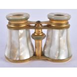 A PAIR OF MOTHER OF PEARL OPERA GLASSES. 9 cm x 9 cm.