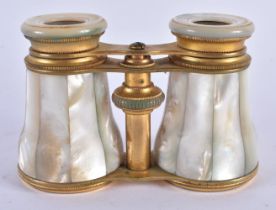 A PAIR OF MOTHER OF PEARL OPERA GLASSES. 9 cm x 9 cm.