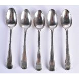 Five Silver Spoons. Stamped Sterling. 12.4cm x 2.4cm, total weight 74g (5)