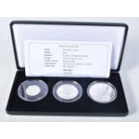 SOLOMON ISLANDS 2022 QEII PLATINUM JUBILEE SILVER PROOF THREE COIN SET, INCLUDES THE FIVE DEOLLARS