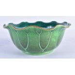 A CHINESE QING DYNASTY LOTUS PORCELAIN BOWL of naturalistic form. 18 cm x 8 cm.