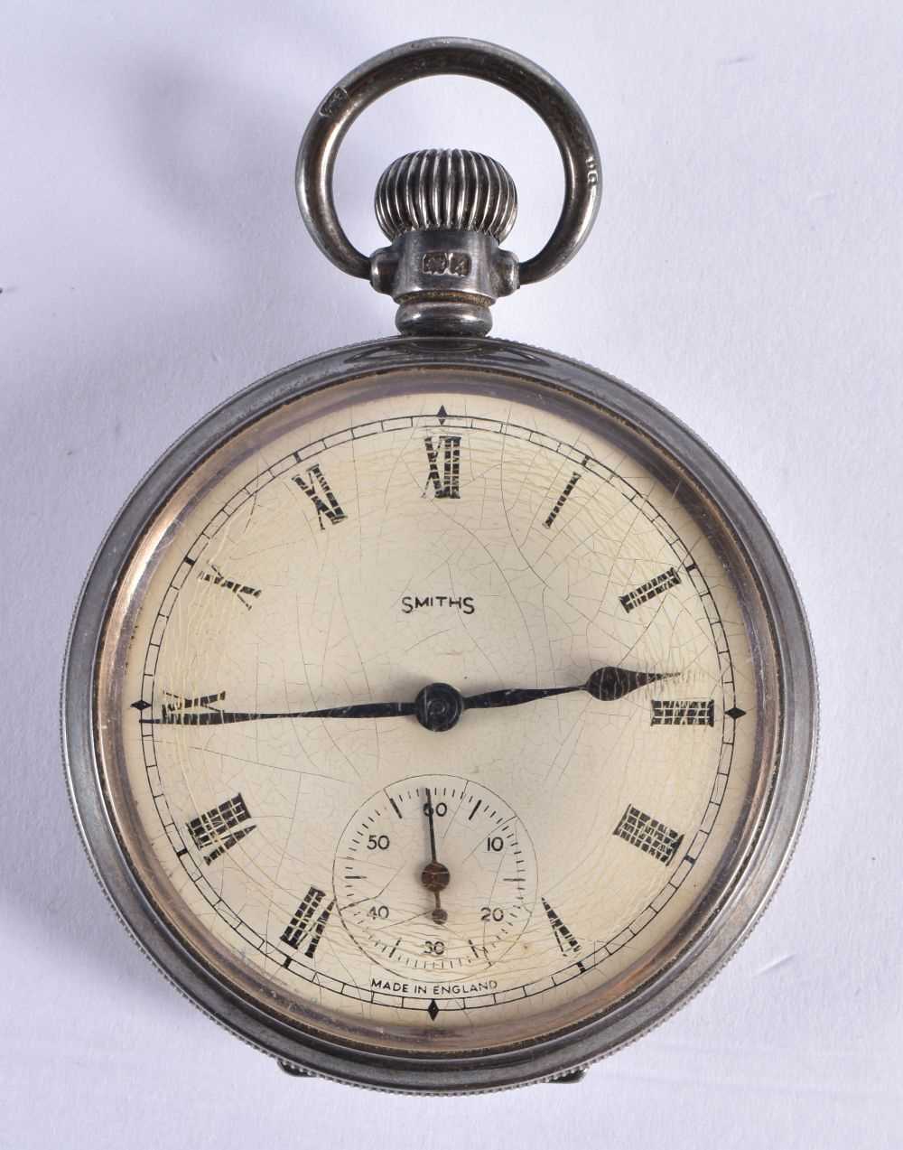 SMITHS Silver Gents Open Face Pocket Watch.  Hallmarked Birmingham 1947.  Movement - Hand-wind.