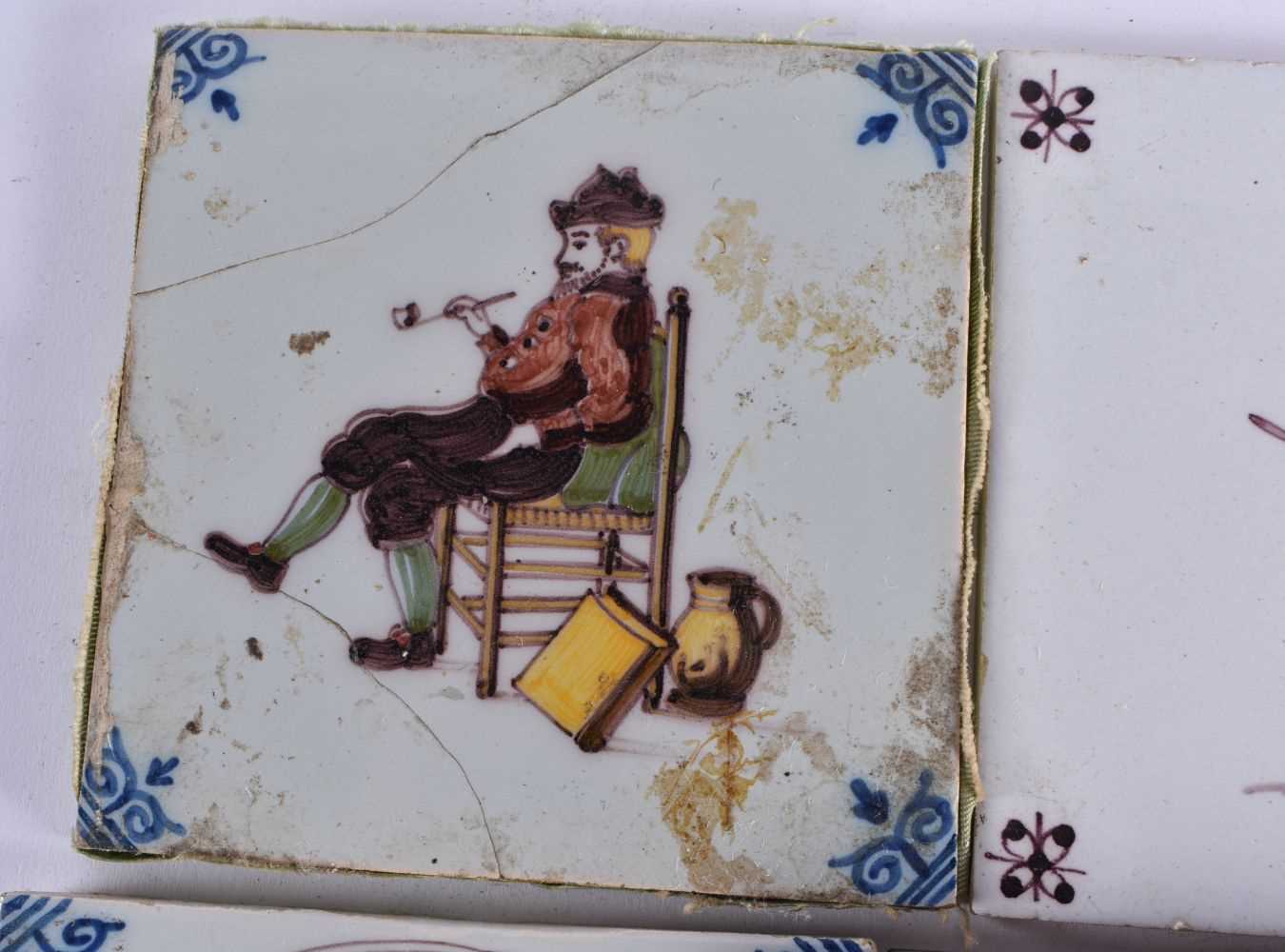 SIX DELFT POLCYRHOMED TILES. 12.5 cm square. (6) - Image 2 of 20