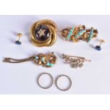 ASSORTED ANTIQUE YELLOW METAL JEWELLERY. 32.6 grams. (qty)