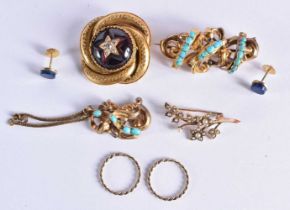 ASSORTED ANTIQUE YELLOW METAL JEWELLERY. 32.6 grams. (qty)