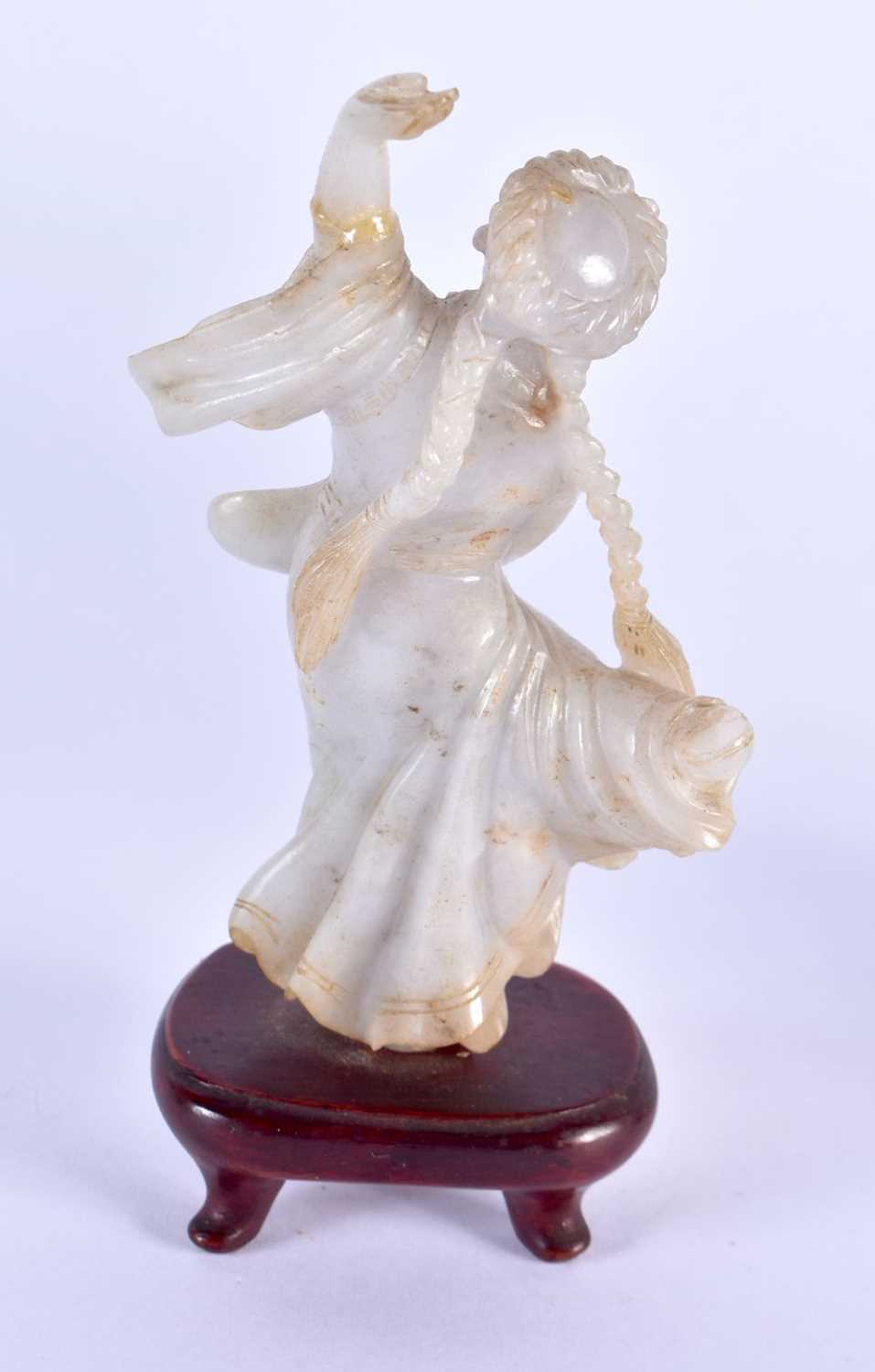 AN UNUSUAL PAIR OF EARLY 20TH CENTURY CHINESE CARVED LAVENDER JADEITE FIGURES Late Qing/Republic, - Image 3 of 21