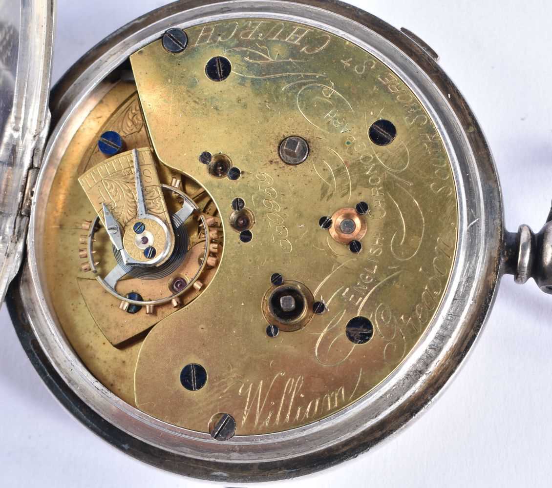 STERLING SILVER Gents Antique Centre Seconds Pocket Watch Key-wind Working. Birmingham 1905. 186 - Image 2 of 4