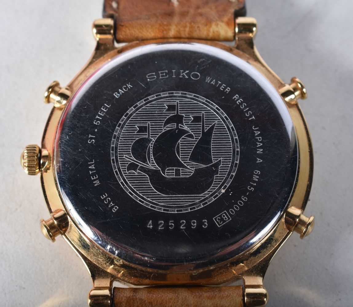 SEIKO QUARTZ World Timer Chronograph Gentlemen's watch.  4.1cm incl crown, working - Image 3 of 4