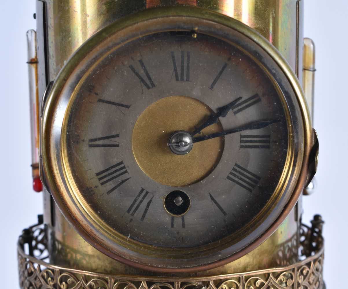 A LOVELY LARGE 19TH CENTURY GUILLEMET INDUSTIRAL BRONZE LIGHTHOUSE CLOCK formed with a silver - Image 2 of 8