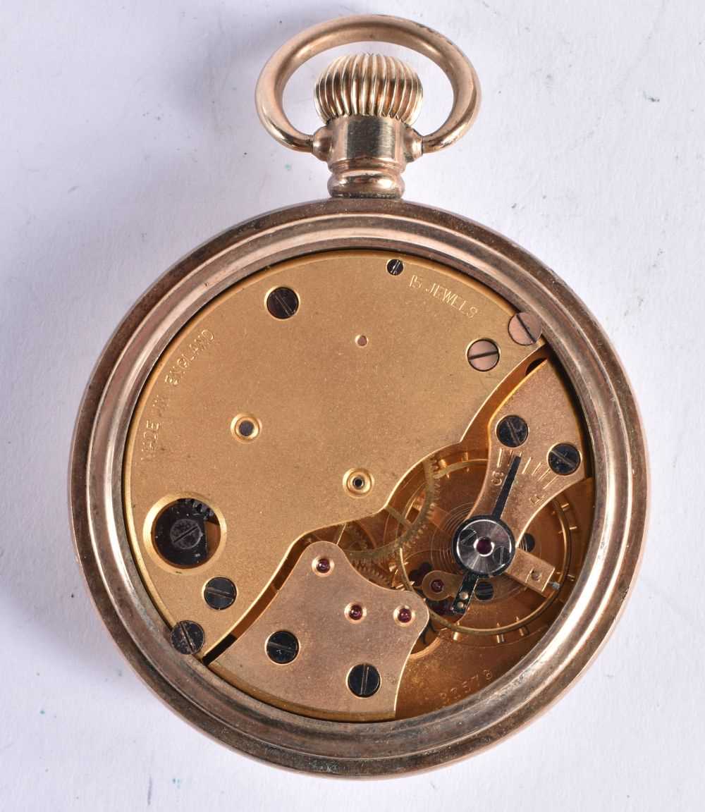 SMITHS Gents Vintage Rolled Gold Open Face Pocket Watch Hand-wind Working. 96 grams. 5 cm diameter. - Image 2 of 4