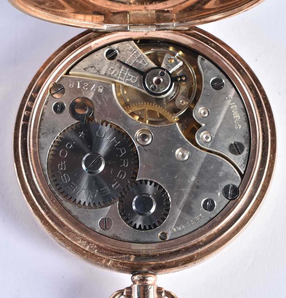 J HARGREAVES Gents Vintage Rolled Gold Full Hunter Pocket Watch Hand wind Working. 91 grams. 5 cm - Image 2 of 6