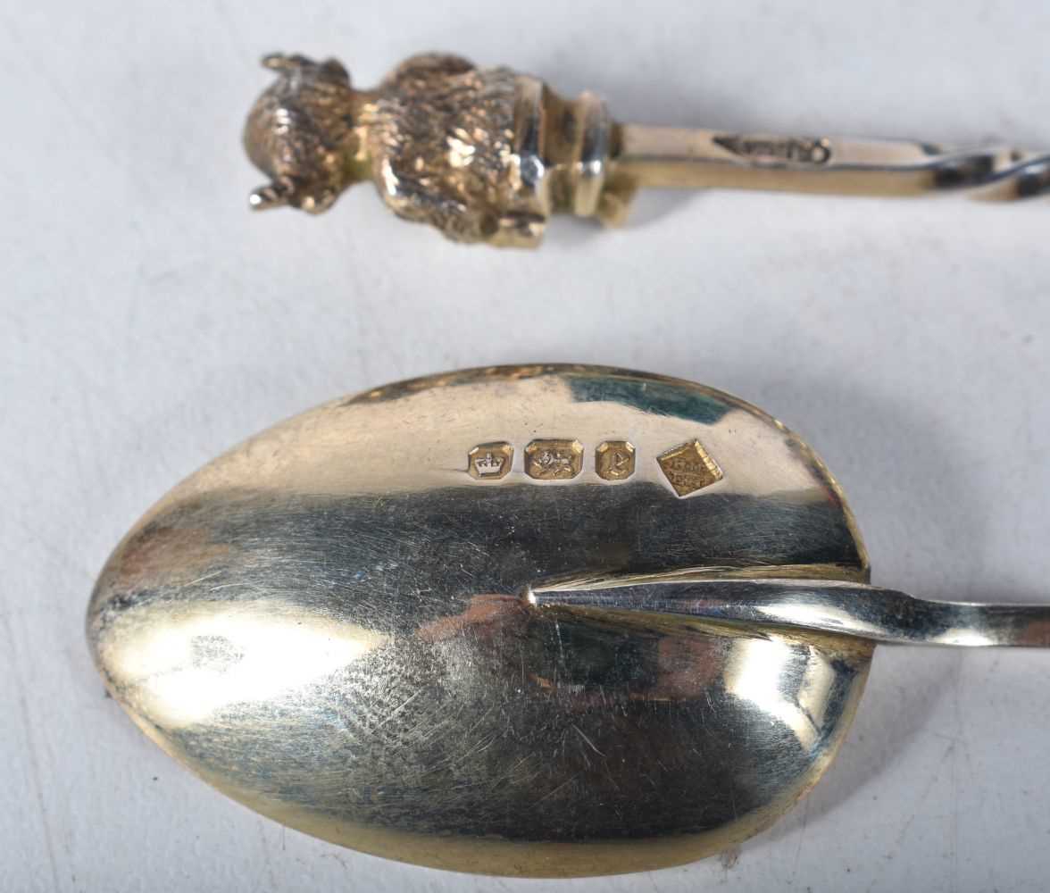 A Victorian Cased Set of Six Silver Gilt "Lincoln Imp" Spoons by Martin Hall and Co. Hallmarked - Image 4 of 4