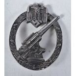 WWII German Army Heer Flak Badge Heer Anti-aircraft Medal Gun Eagle Pin Insignia.  The obverse