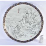 A VERY LARGE 19TH CENTURY JAPANESE MEIJI PERIOD PORCELAIN CHARGER of monumental proportions, painted