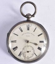 THOMAS RUSSELL Sterling Silver Gents Antique Fusee Pocket Watch Key-wind Working. 42 grams.
