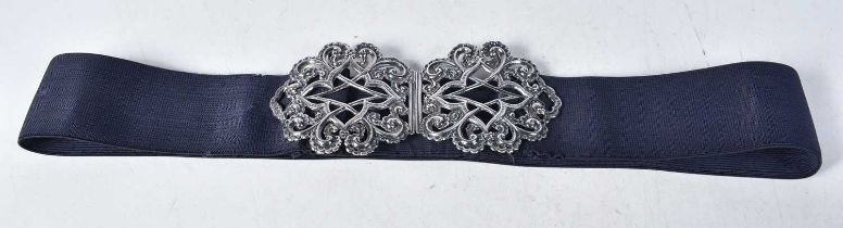 Antique Late Victorian Nurses' Belt with a 1897 London Silver Buckle. Belt 77cm long. Buckle