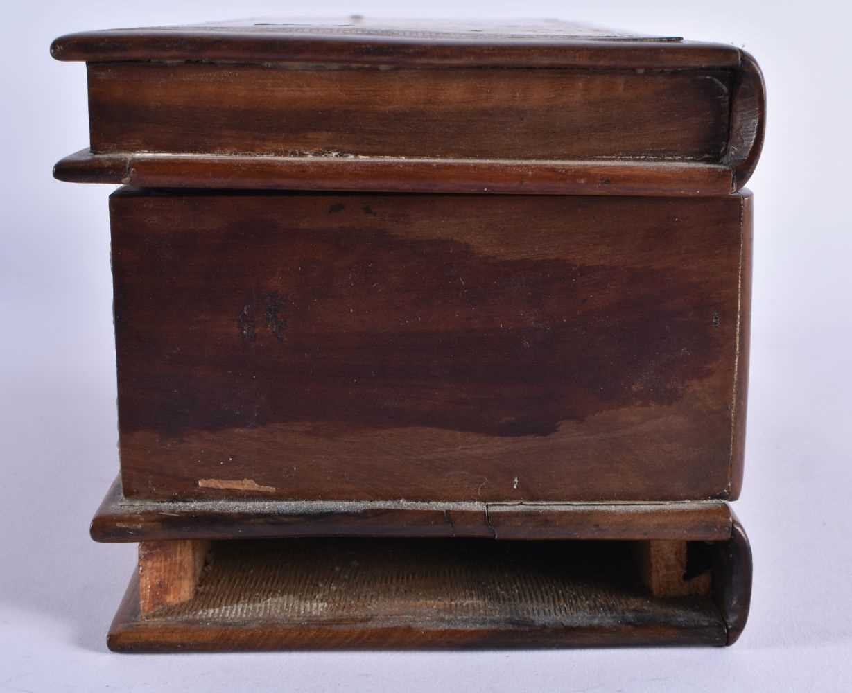 AN ANTIQUE ITALIAN SORRENTOWARE WALNUT BOX together with a Islamic Middle Eastern dish. 24 cm - Image 6 of 11