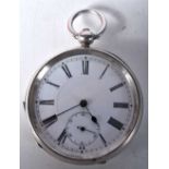 Victorian Silver Gents Open Face Pocket Watch.  Hallmarked Birmingham 1900.  Movement - Key-wind.