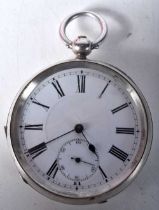 Victorian Silver Gents Open Face Pocket Watch.  Hallmarked Birmingham 1900.  Movement - Key-wind.