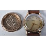 A 9 Carat Gold Cased JW Benson Wristwatch. Hallmarked Birmingham 375. 3.2cm incl crown, not working