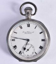 A Silver Cased Open Face Pocket Watch by James Wadsworth of Manchester. Hallmarked Birmingham